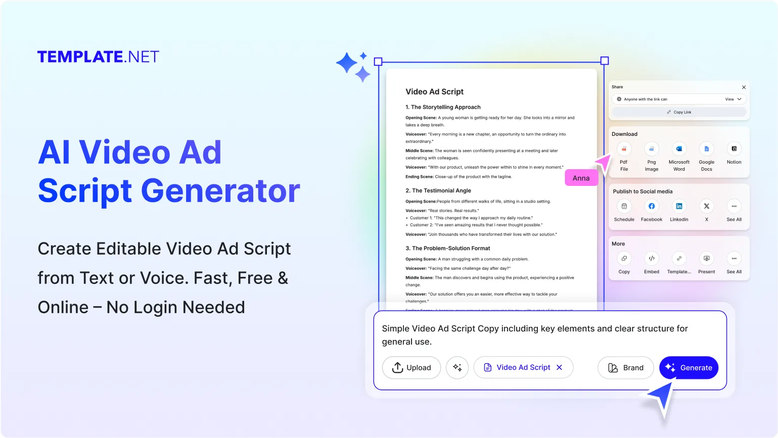 Free AI Video Ad Script Generator, Free Video Ad Script Maker Online